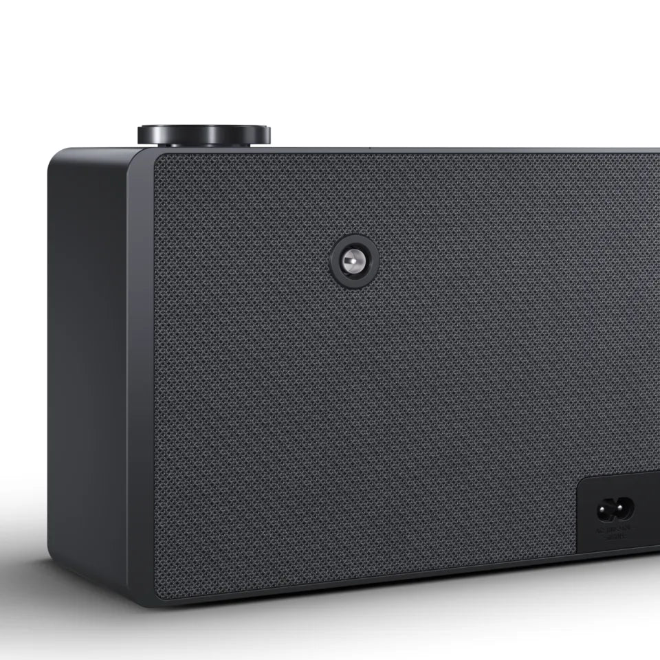 Loewe Klang S3, internetinis radijas su CD, Bluetooth, DAB+, 120W - Šoninis vaizdas su maitinimo jungtimi