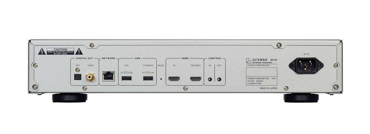 Luxman NT-07, High-End tinklo grotuvas - Galinė panelė su daugybe jungčių