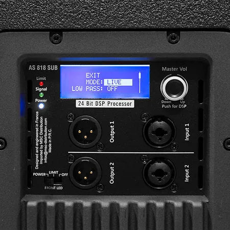 MAC MAH AS 818 SUB Pack + Cover, aktyvi žemųjų dažnių kolonėlė ir apsauginis dėklas