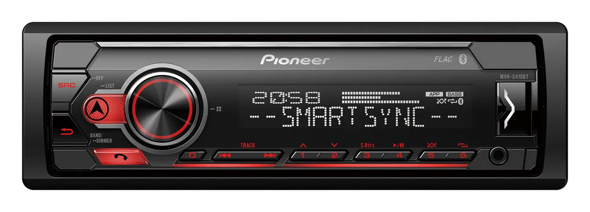 Magnetola automobiliui Pioneer MVH-S410BT, Bluetooth, USB ir Spotify sąsaja su Android ir iPhone