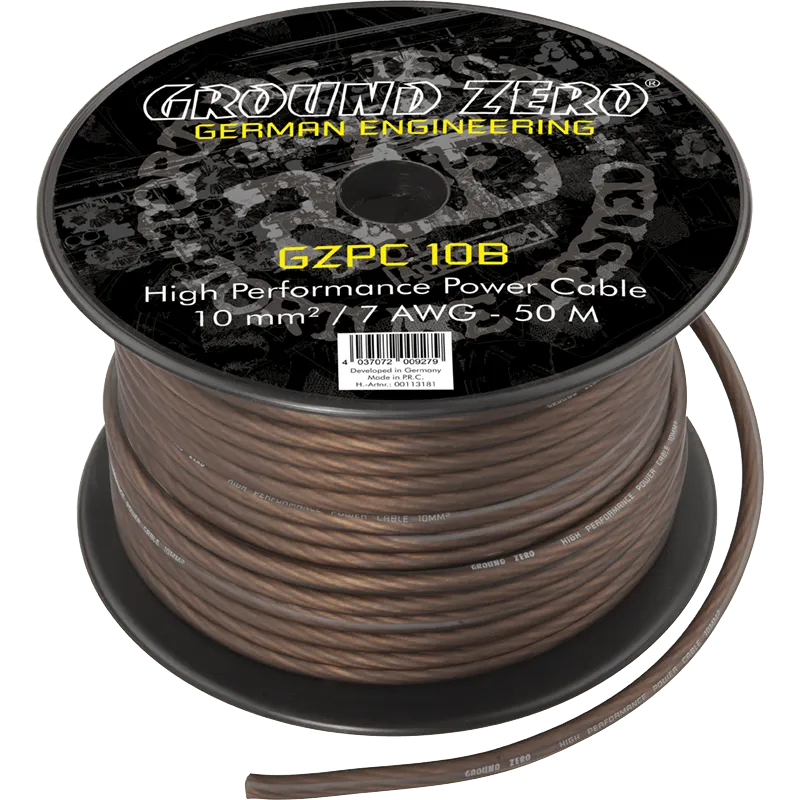 Maitinimo laidas 10 mm² Ground Zero GZPC 10B