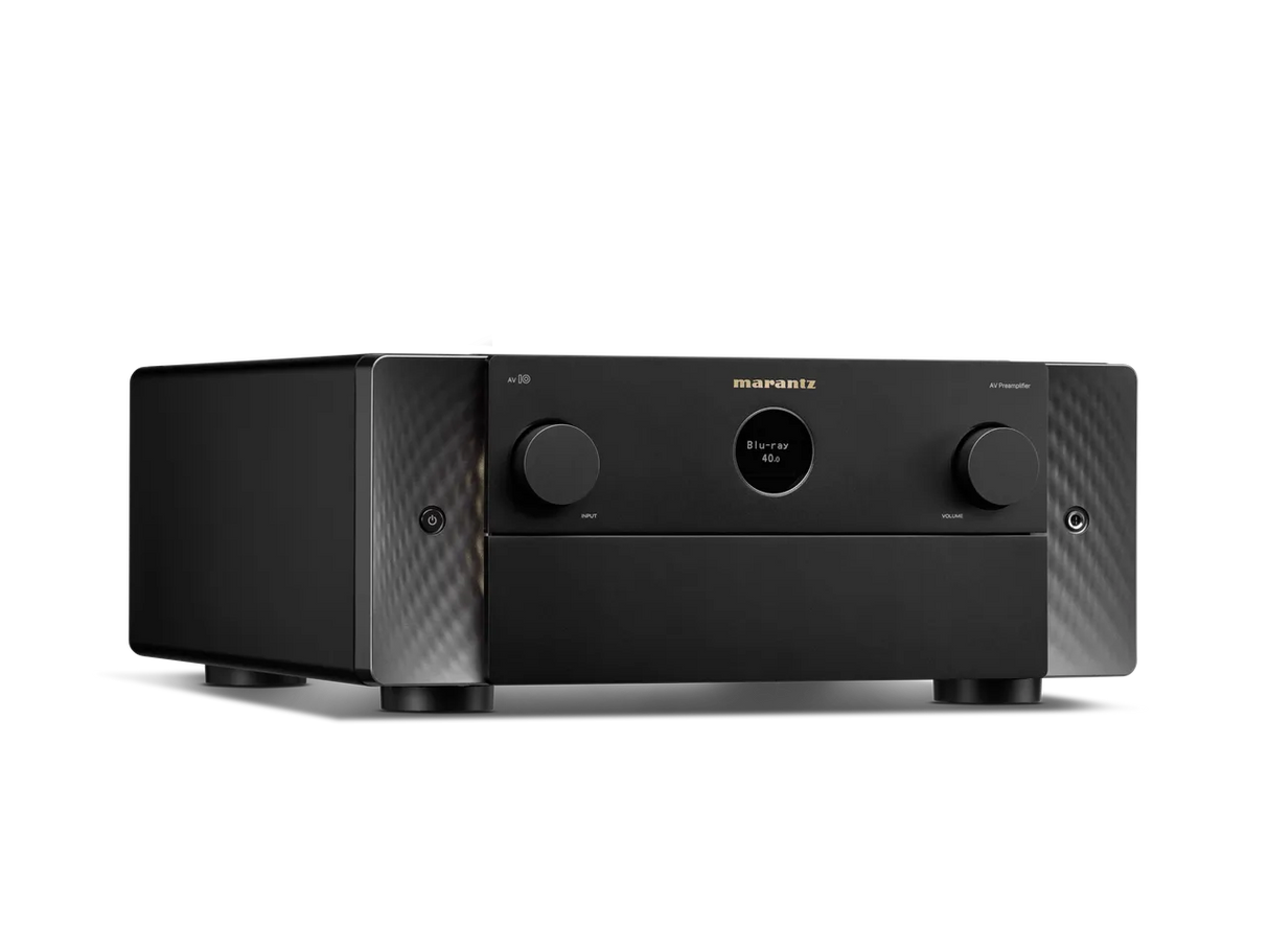 Marantz AV 10, 15.4 kanalų Namų kino stiprintuvas su HDMI eARC, Dirac Live, Dolby Atmos - Šoninis vaizdas su tekstūruotomis detalėmis