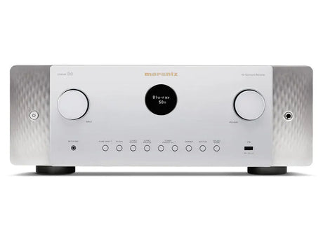 Marantz CINEMA 60, Premium 7.2 kanalų 8K AV Resyveris-Stiprintuvas su Dolby Atmos - balta priekinė panelė su apvaliais mygtukais