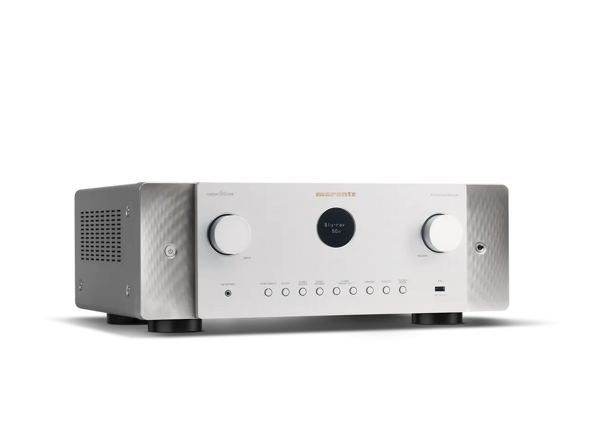 Marantz CINEMA 60DAB, 7.2 kanalų AV resyveris - stiprintuvas - balta priekinė panelė su apvaliais mygtukais