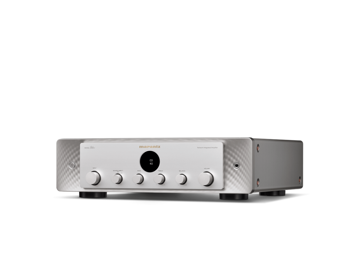 Marantz MODEL 60n, integruotas stereo stiprintuvas su tinklo grotuvu - priekinė panelė su valdymo elementais ir ekranėliu