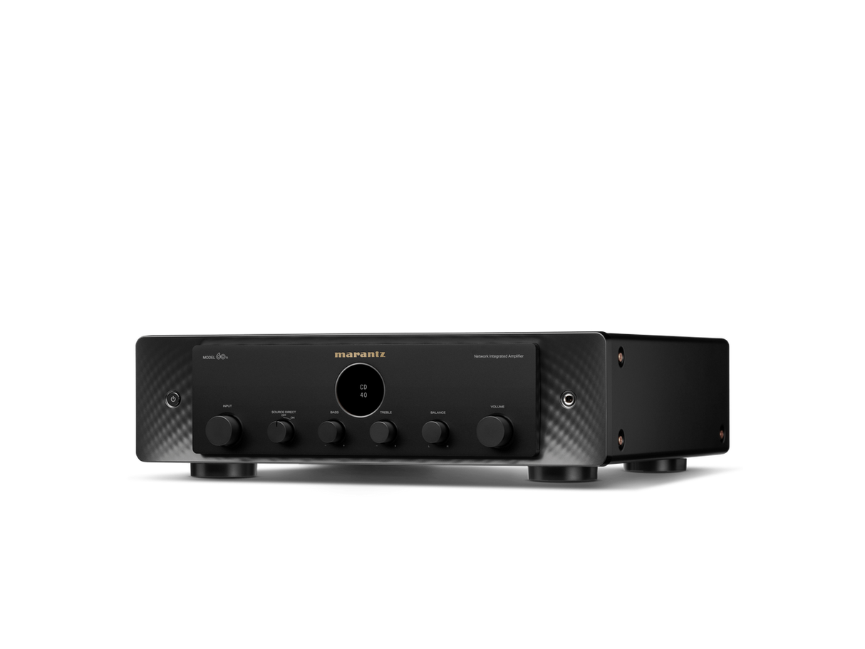 Marantz MODEL 60n, integruotas stereo stiprintuvas su tinklo grotuvu - Šoninis vaizdas su anglies pluošto apdaila