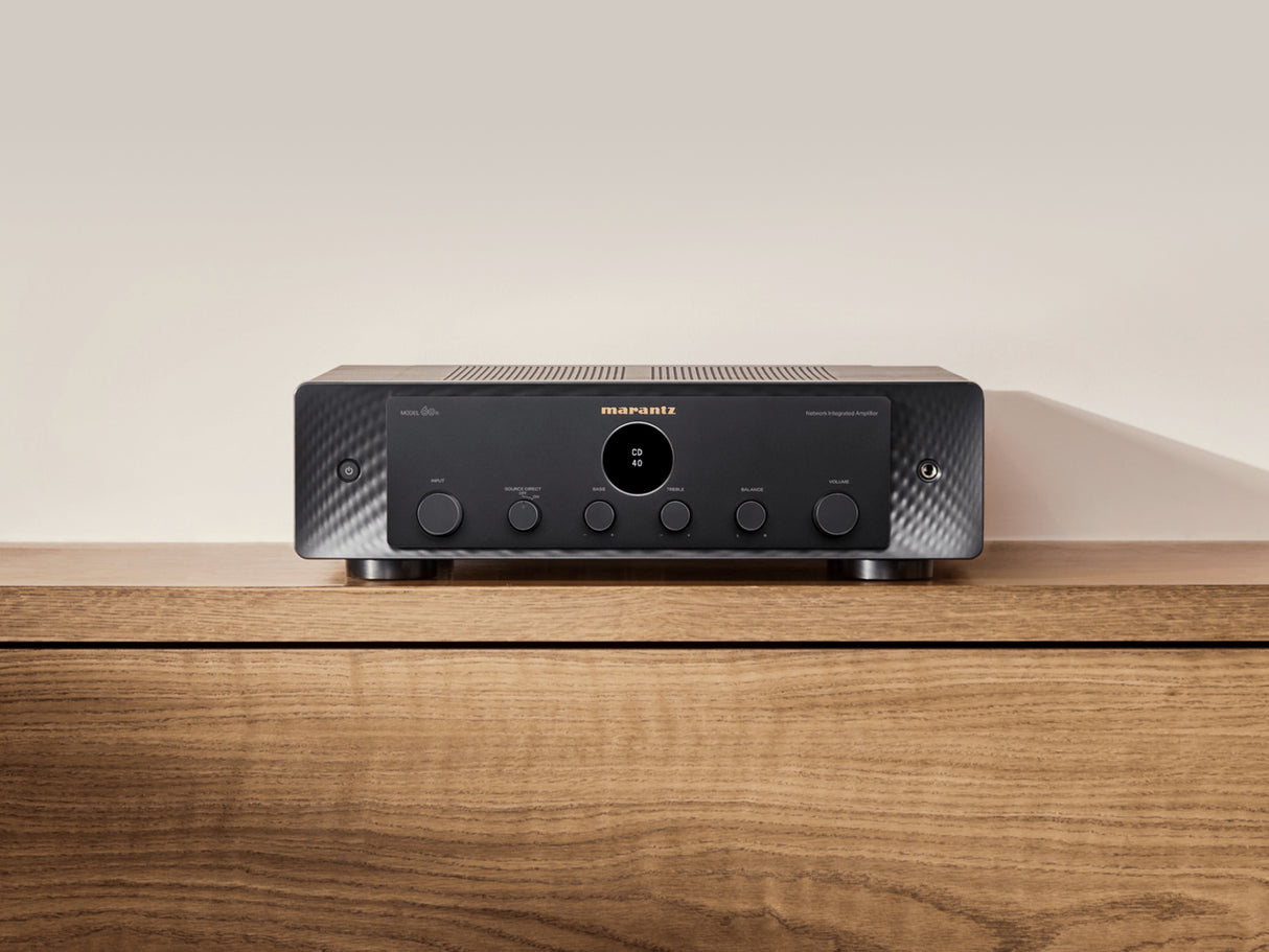Marantz MODEL 60n, integruotas stereo stiprintuvas su tinklo grotuvu - Priekinė panelė su apvaliais mygtukais