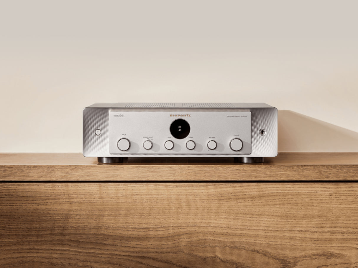 Marantz MODEL 60n, integruotas stereo stiprintuvas su tinklo grotuvu - Priekinis skydelis su apvaliais mygtukais