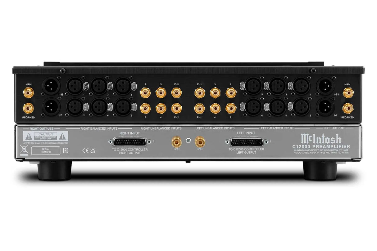 McIntosh C12000, 2-ių kanalų stereo lempinis pradinis stiprintuvas - Galinė panelė su daugybe jungčių (2 vaizdas)