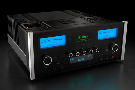 McIntosh MA8950, 2-jų kanalų integruotas stereo stiprintuvas - Mėlyni indikatoriai su galios matuokliais