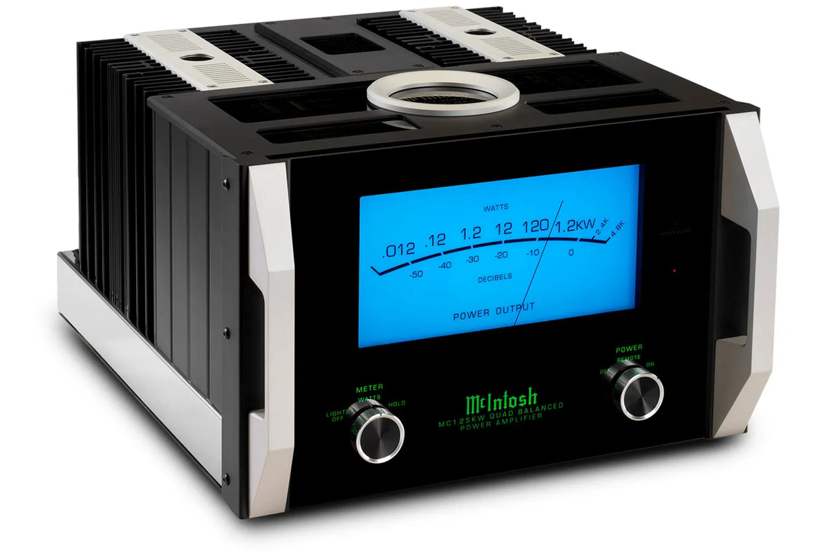 McIntosh MC1.25KW, monofoninis galios stiprintuvas 1200W - Mėlynas galios matuoklis su rodykle