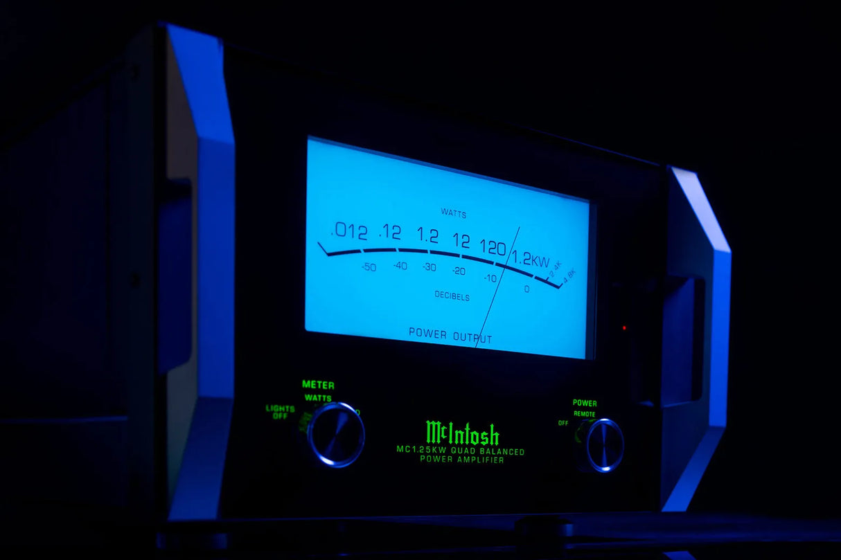 McIntosh MC1.25KW, monofoninis galios stiprintuvas 1200W - Apšvietimo ir galios indikatorių jungikliai