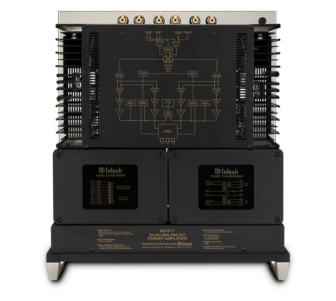 McIntosh MC611, monofoninis galios stiprintuvas, 600W - schematinis vaizdas su jungtimis