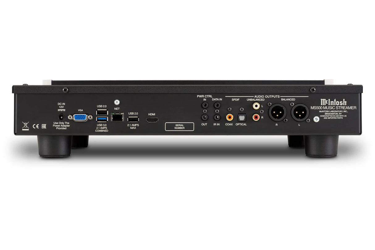 McIntosh MS500, tinklo grotuvas - galinė panelė su įvairiomis jungtimis