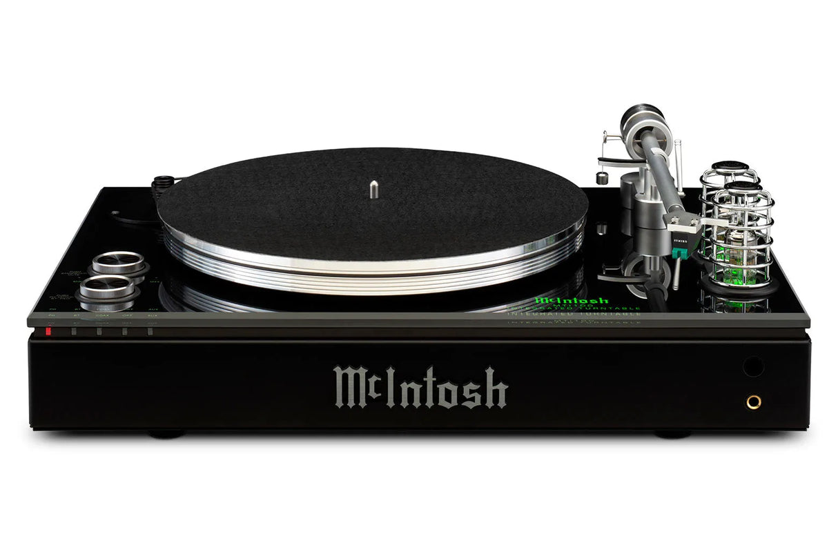 McIntosh MTI100, patefonas su integruotu stiprintuvu - matomi stiprintuvo lempos ir valdymo ratukai