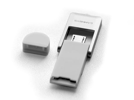 MicroSD/SDHC kortelių skaitytuvas BlackSys OTG-Mini - nuimamas dangtelis ir atviras micro USB jungtis