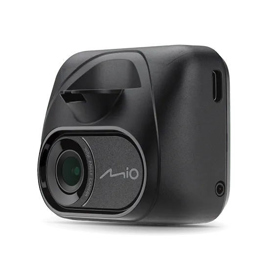 Mio MiVue C595WD, 2-jų kamerų FULL HD vaizdo registratorius su radarų duombaze, Wi-Fi - šoninis vaizdas su jungtimis