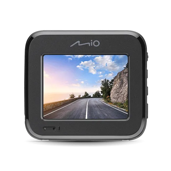 Mio MiVue C595WD, 2-jų kamerų FULL HD vaizdo registratorius su radarų duombaze, Wi-Fi - Šoninis vaizdas su mygtukais