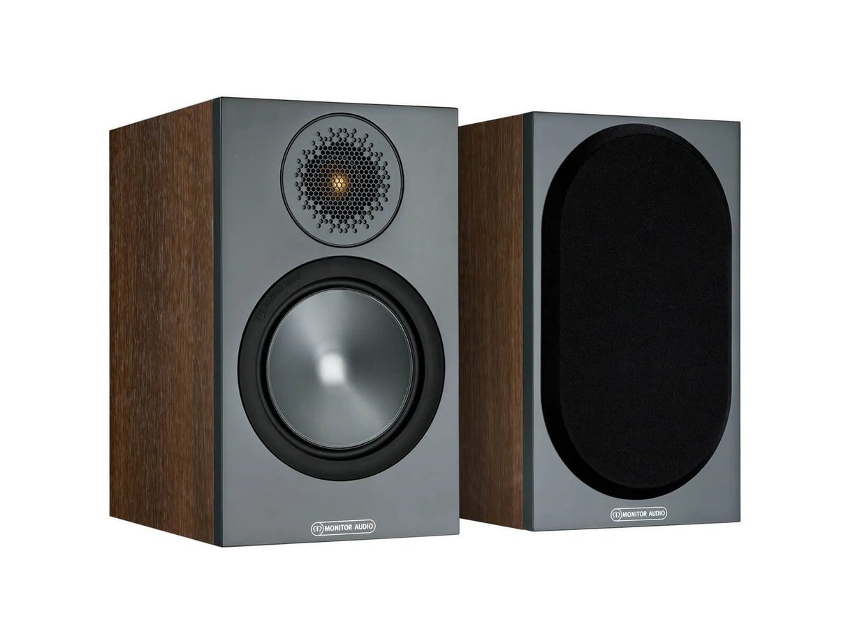 Monitor Audio Bronze 50 (6G), lentyninės garso kolonėlės - Šoninis vaizdas su medžio tekstūra