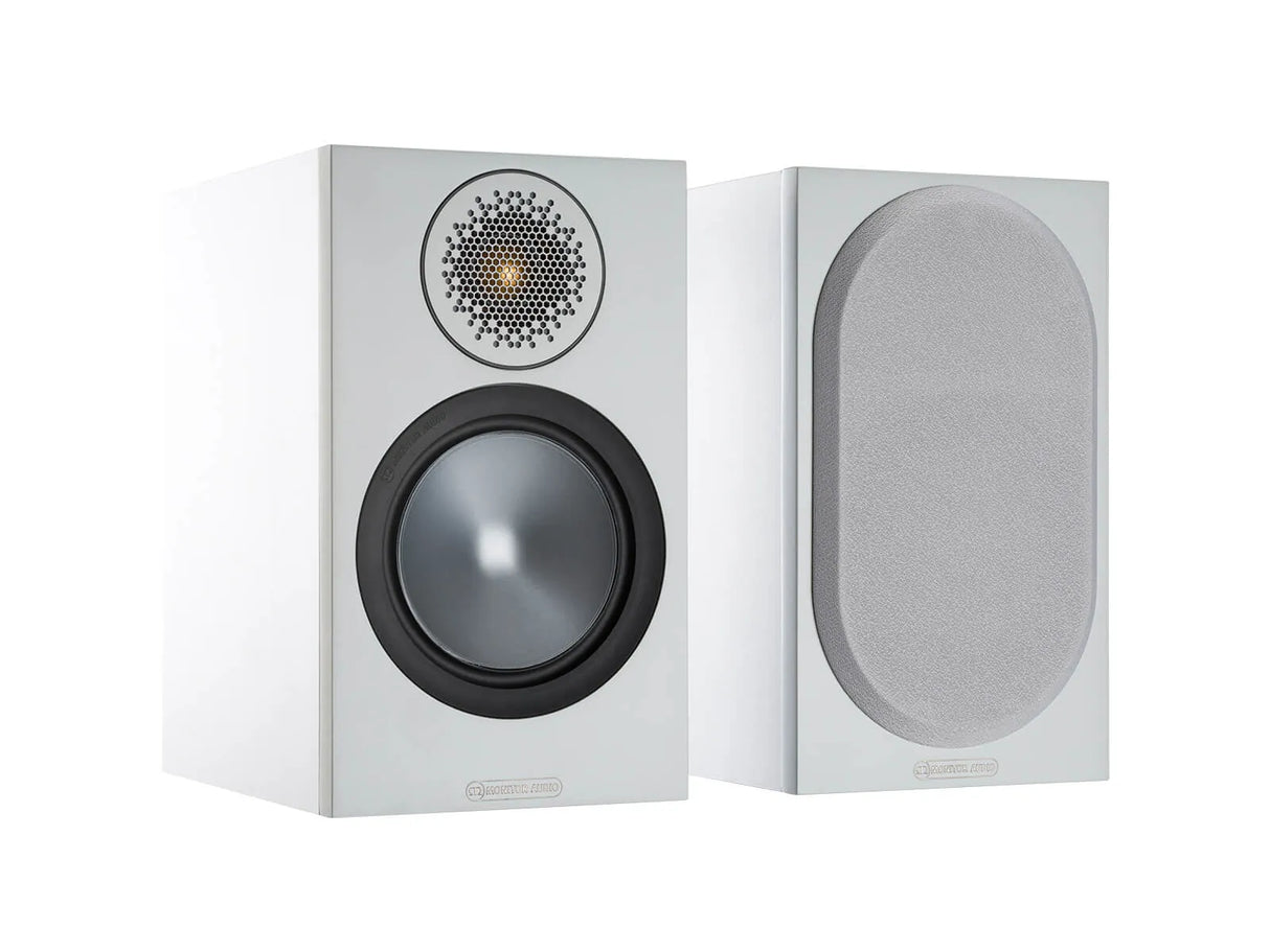 Monitor Audio Bronze 50 (6G), lentyninės garso kolonėlės - Galinė pusė su jungtimis