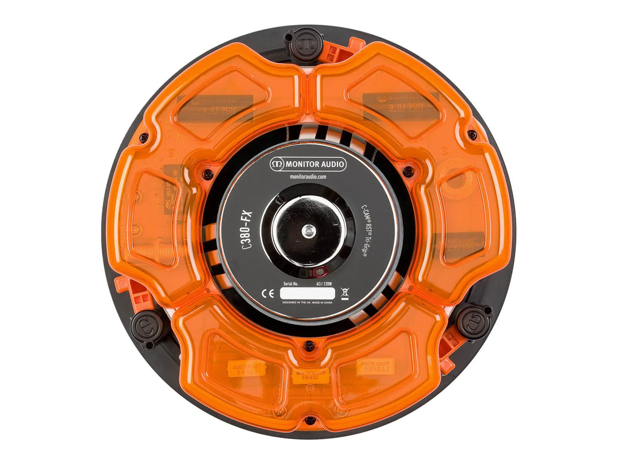 Monitor Audio C380-FX, lubinis efektinis garsiakalbis - Oranžinė tvirtinimo sistema su jungikliais