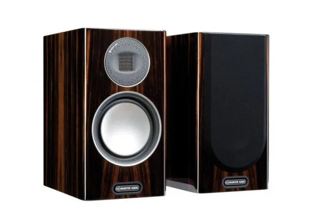 Monitor Audio Gold 100 (5G), lentyninės garso kolonėlės - Šoninis vaizdas su juoda priekine panele