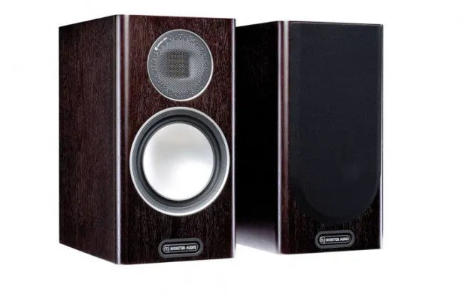 Monitor Audio Gold 100 (5G), lentyninės garso kolonėlės - Šoninis vaizdas su grotelėmis