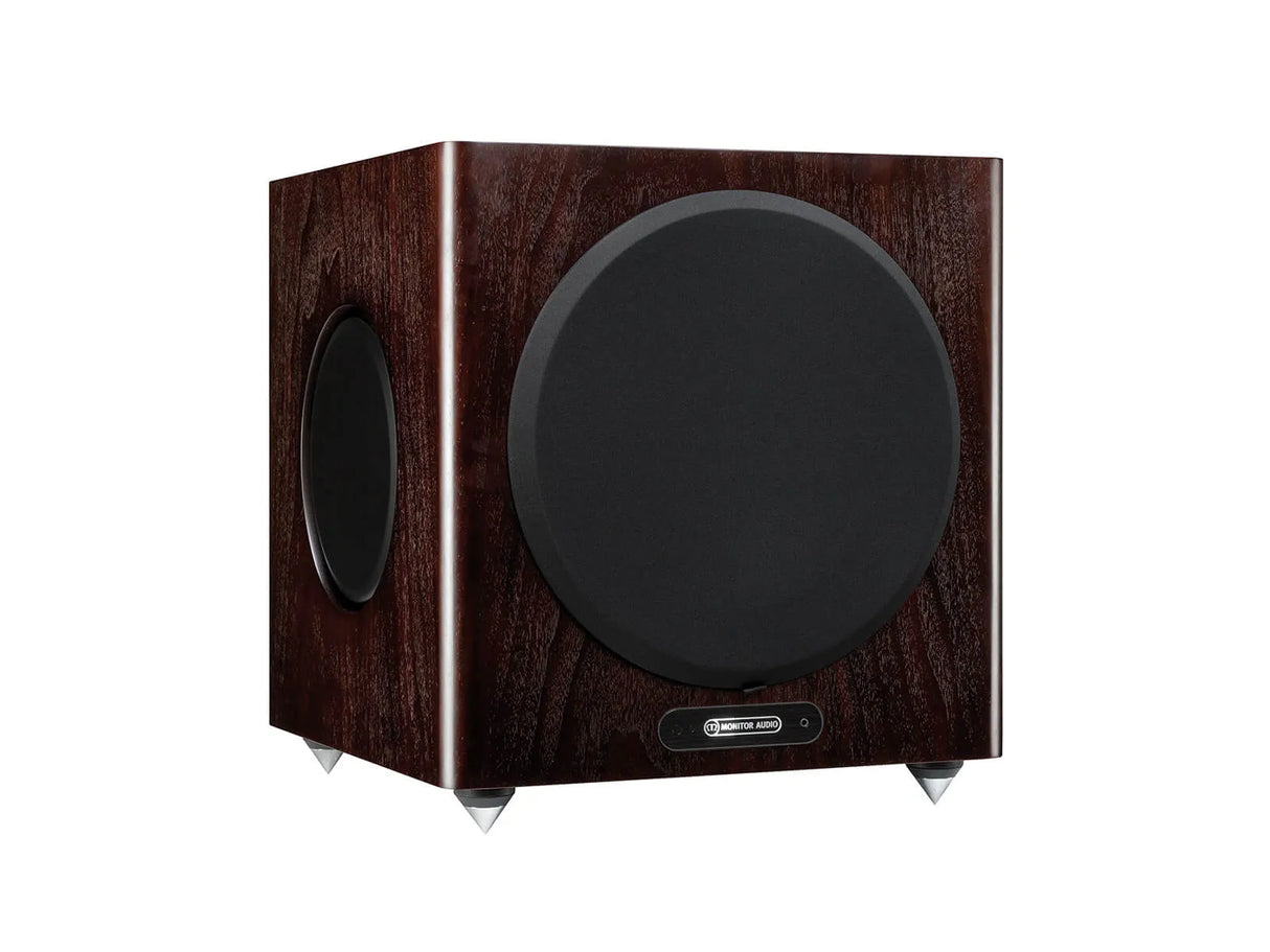 Monitor Audio Gold W12, žemų dažnių garso kolonėlė (įvairių spalvų) - Priekinė panelė su prekės ženklu