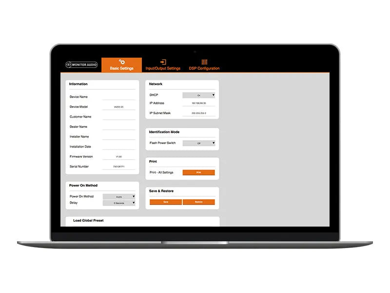 Monitor Audio IA200-2C, daugiazonis - instaliacinis stiprintuvas