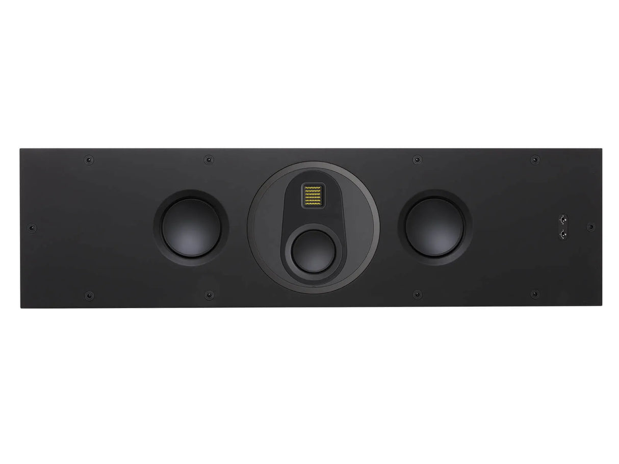 Monitor Audio Platinum In-Wall 3G, į sieną montuojama garso kolonėlė - Garsiakalbio priekinė dalis su jungtimis