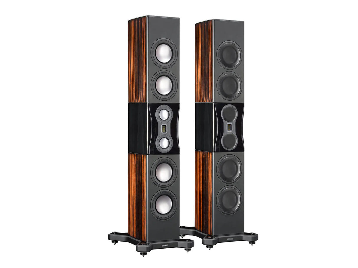 Monitor Audio Platinum PL500 II, grindinės garso kolonėlės - Šoninis vaizdas su garsiakalbių elementais