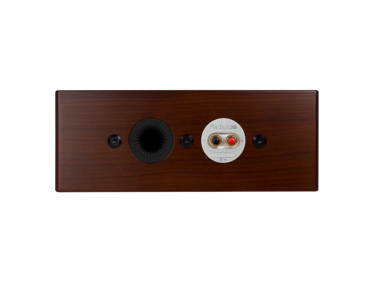 Monitor Audio Radius 200. centrinė garso kolonėlė (įvairių spalvų) - Galinė panelė su jungtimis ir ventiliacijos anga