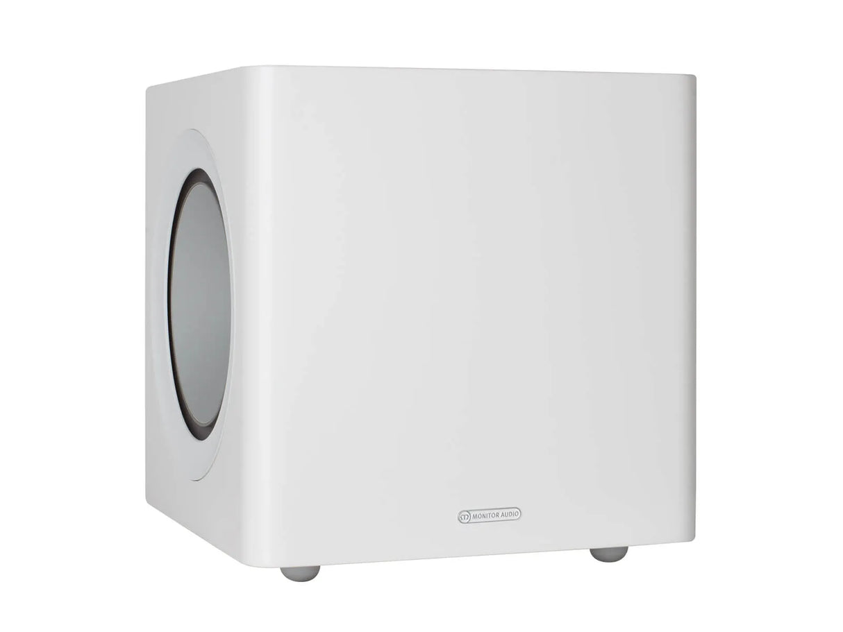 Monitor Audio Radius 380, žemų dažnių garso kolonėlė (įvairių spalvų) - Šoninis vaizdas su apvalia anga