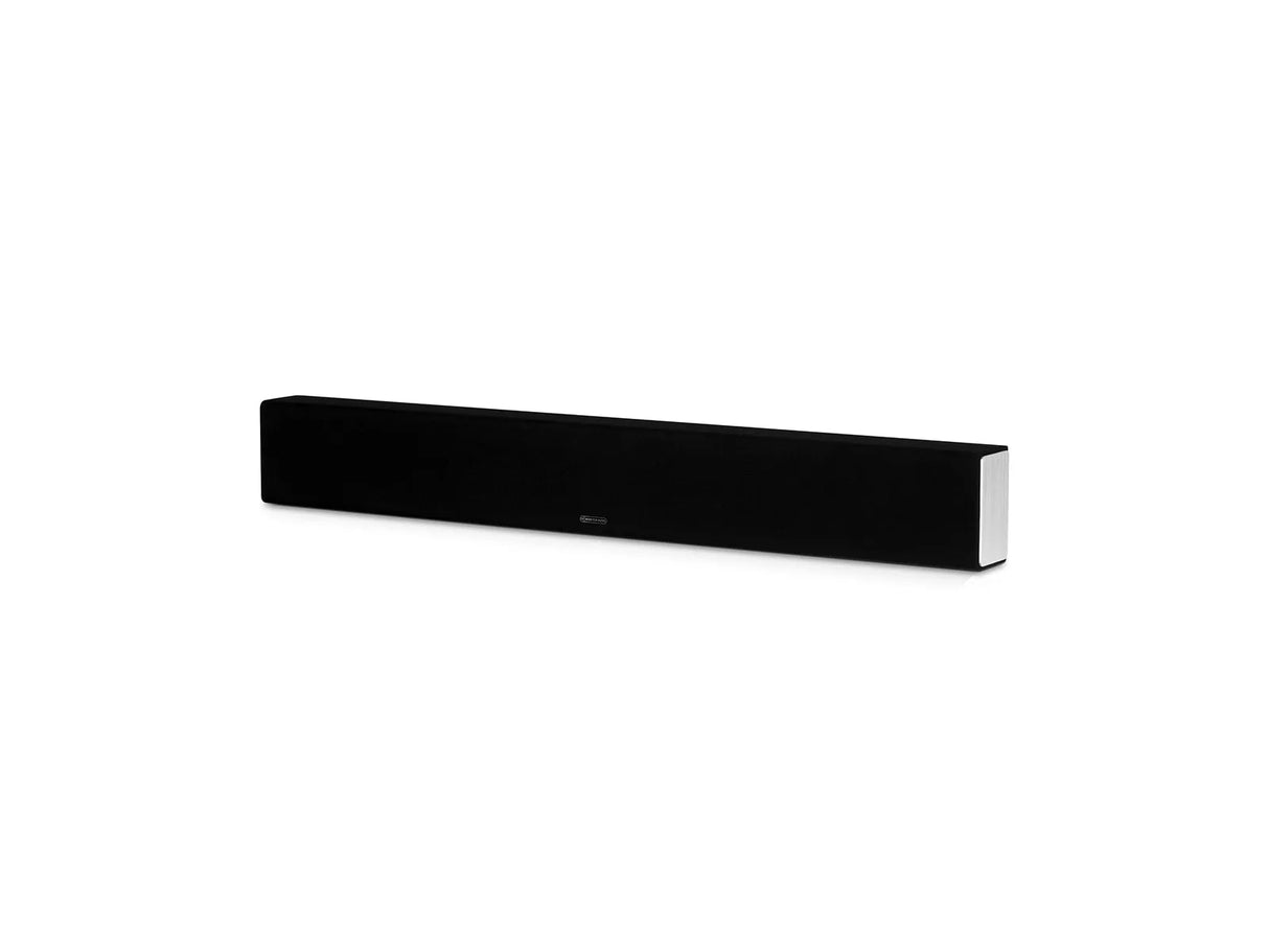 Monitor Audio SB-2, pasyvus soundbaras - Šoninis vaizdas su sidabrine apdaila