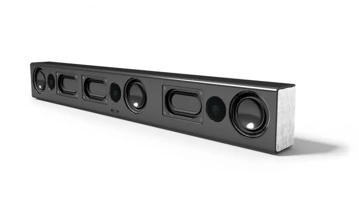 Monitor Audio SB-2, pasyvus soundbaras - garsiakalbių išdėstymas ir jungtys iš apačios