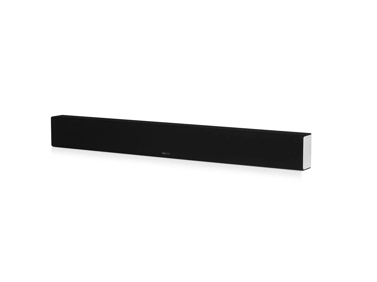 Monitor Audio SB-3, pasyvus soundbaras - Šoninis vaizdas su sidabrine apdaila