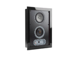 Monitor Audio SoundFrame 1 On-Wall, ant sienos montuojama garso kolonė - garsiakalbio jungtys ir modelio pavadinimas
