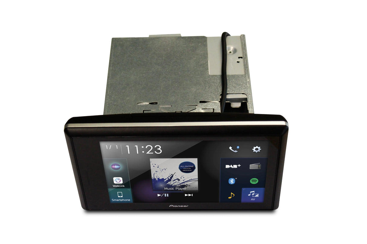 Multimedija automobiliui Pioneer SPH-EVO82DAB-UNI, 1-DIN, USB, BLUETOOTH - priekinė panelė su ekrano valdikliais