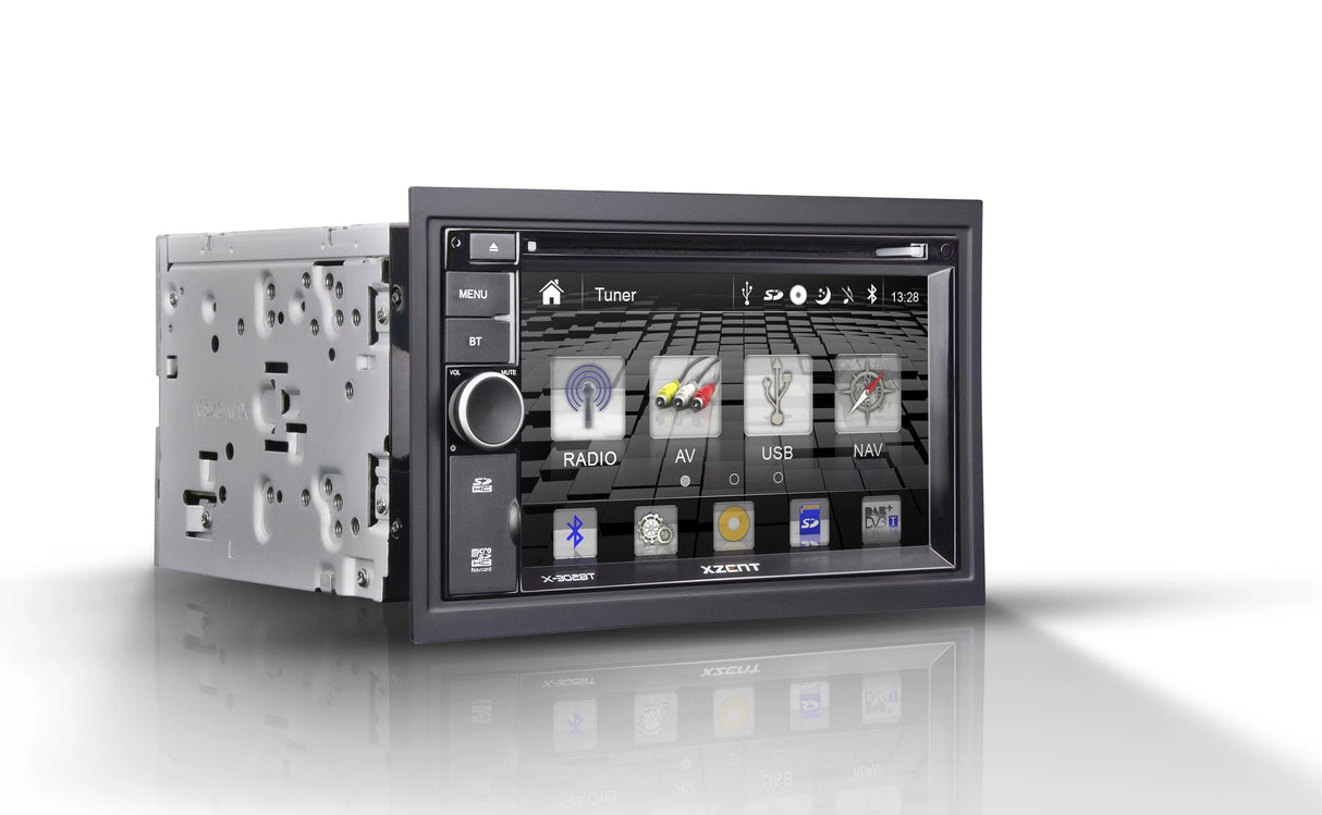 Multimedija automobiliui Xzent X-302BT MK2, 2-DIN, CD/DVD, USB, SD, HDMI, BLUETOOTH bei GPS navigacija