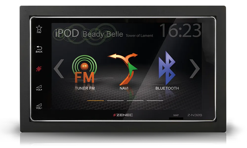 Multimedija su Navigacija automobiliui ZENEC Z-N326, 2-DIN, DVD, CD, USB, BLUETOOTH