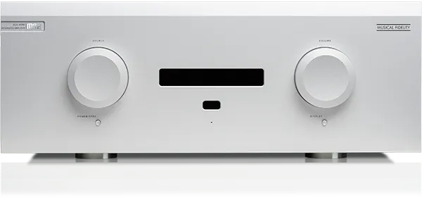 Musical Fidelity M8XI, integruotas stereo stiprintuvas - Dideli priekiniai valdymo ratukai ir ekranas
