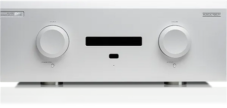 Musical Fidelity M8XI, integruotas stereo stiprintuvas - Dideli priekiniai valdymo ratukai ir ekranas