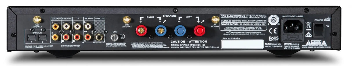 NAD C 338, hibridinis stereo integruotas stiprintuvas su DAC