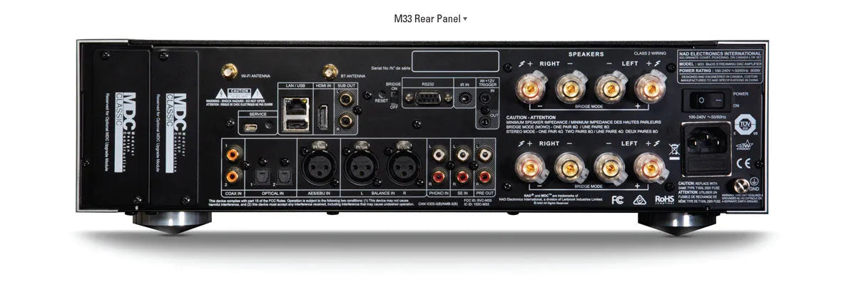 NAD M33, BluOS tinklinis DAC stiprintuvas