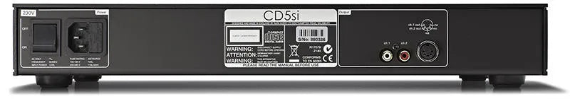 Naim CD5SI, CD Grotuvas - Galinė panelė su jungtimis ir įspėjimais