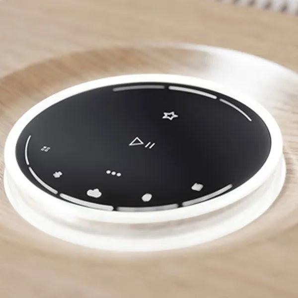 Naim Mu-so 2 Wood, bevielė muzikos sistema - apvalus valdymo skydelis su piktogramomis