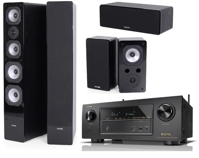 Namų kino komplektas - stiprintuvas Denon AVR-X2300W , su kolonėlėm Dynavoice Challenger M-65, C-5, S-5 EX (v.4)