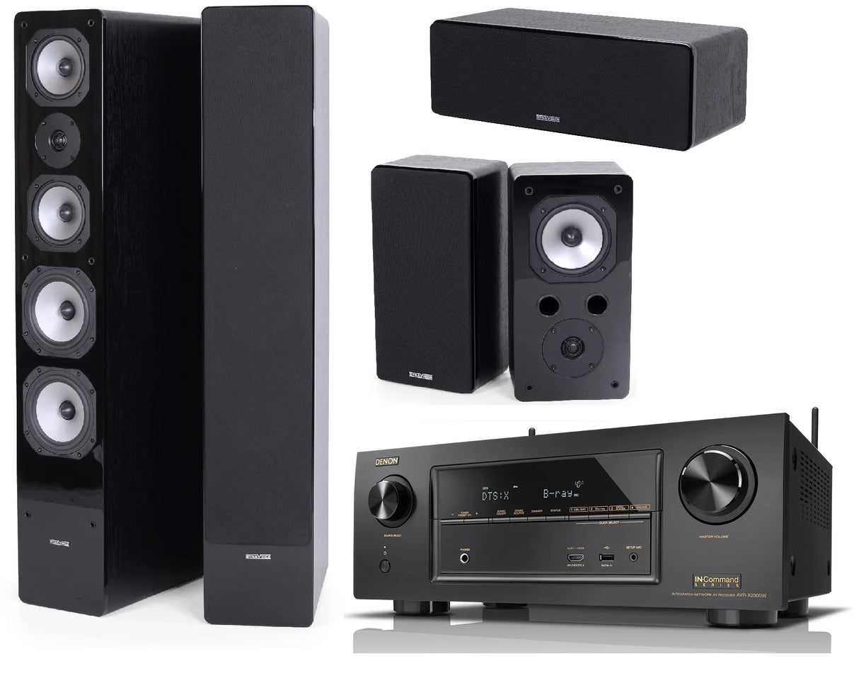Namų kino komplektas - stiprintuvas Denon AVR-X2600H , su kolonėlėm Dynavoice Challenger M-65, C-5, S-5 EX (v.4)