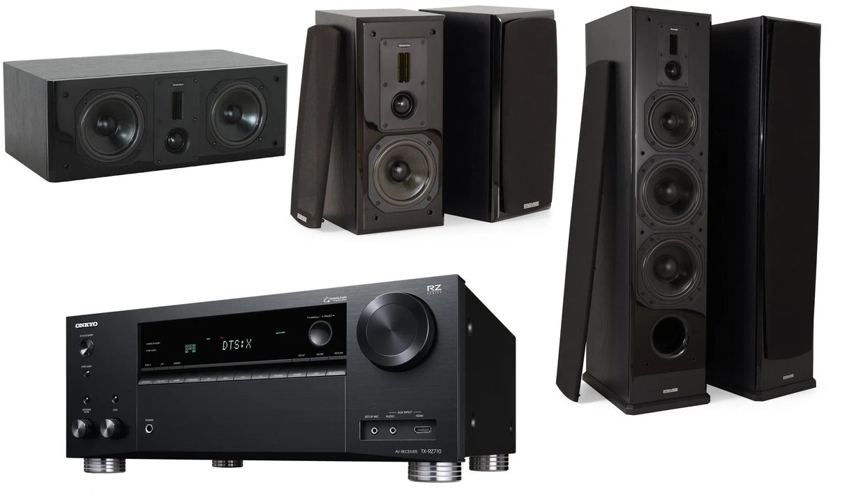 Namų kino komplektas - stiprintuvas Onkyo TX-RZ710 , su kolonėlėm Dynavoice Definition DF-8 ,DC-5, DX-5