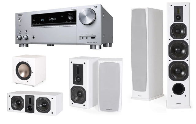 Namų kino komplektas - stiprintuvas Onkyo TX-RZ710 , su kolonėlėm Dynavoice Definition DF-8 ,DC-5, DX-5 + SUB Thunder T-12